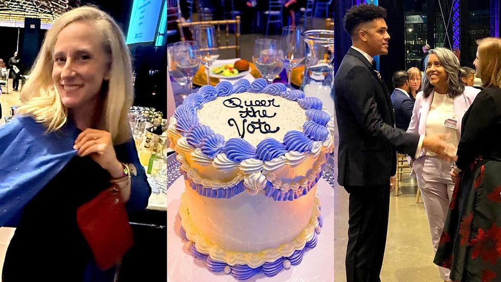 Abigail Spanberger Queer The Vote Cake Brandon Wolf Narissa Rahaman ghazala hashmi EqualityVA Equality Virginia annual Commonwealth Dinner Richmond historic Main Street Station