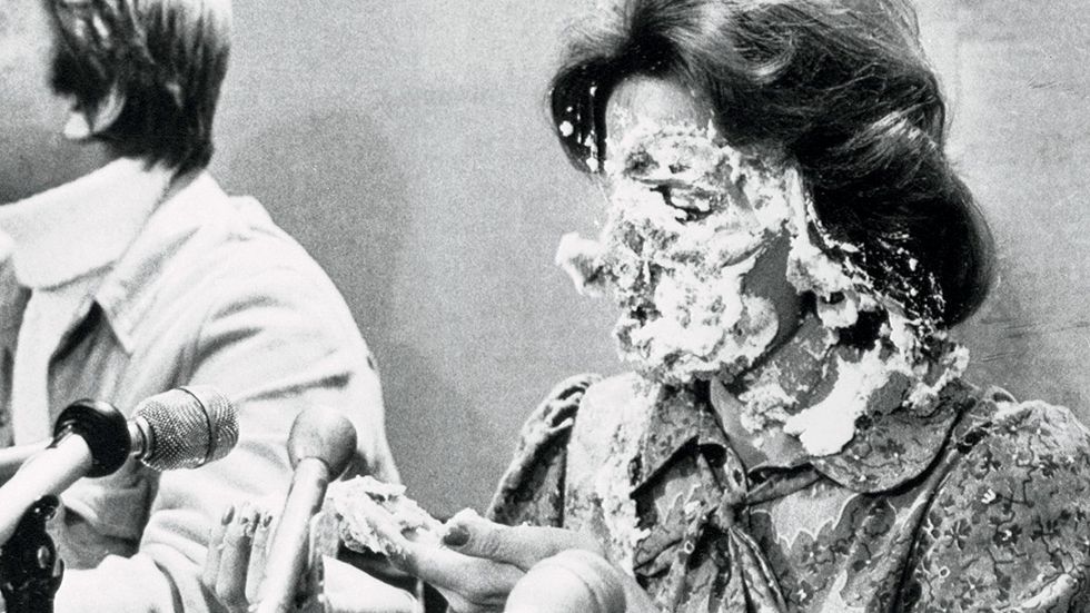 Anita Bryant Covered in Pie