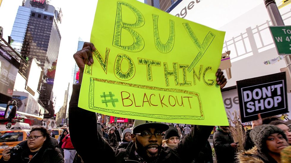 buynothing blackout boycott blackfriday dontshop protest streetmarch