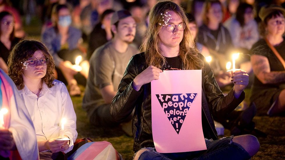 candlelight vigil for 16 year old transgender nonbinary student Nex Benedict died by suicide after bullying