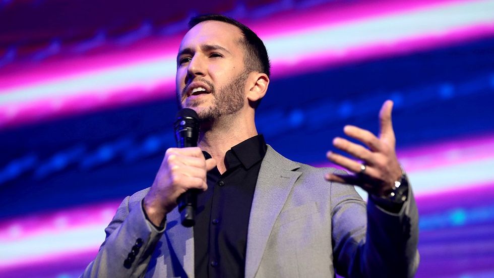 Corey DeAngelis speaking at 2021 AmericaFest at the Phoenix Convention Center Arizona