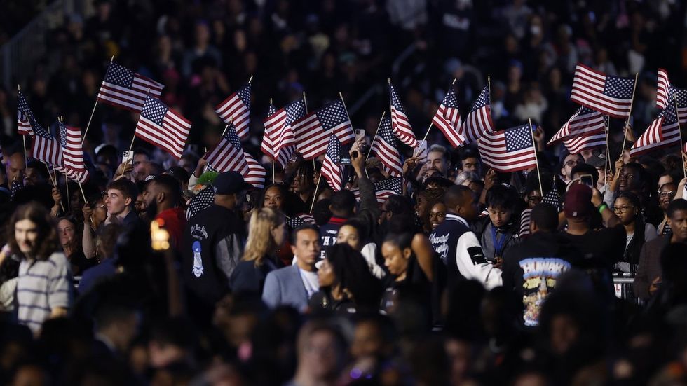 Crowd at Howard University in D.C. on Election Day night