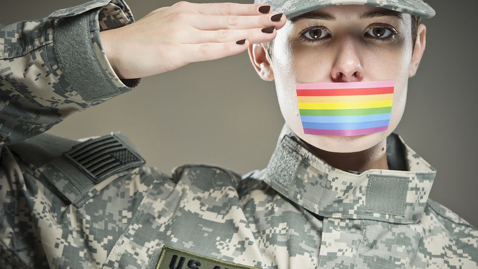 dont ask dont tell usa army soldier rainbow tape over mouth