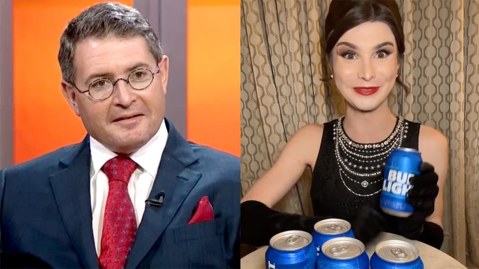 Far-right activist Leonard Leo transgender model dylan mulvaney promoting bud light beer