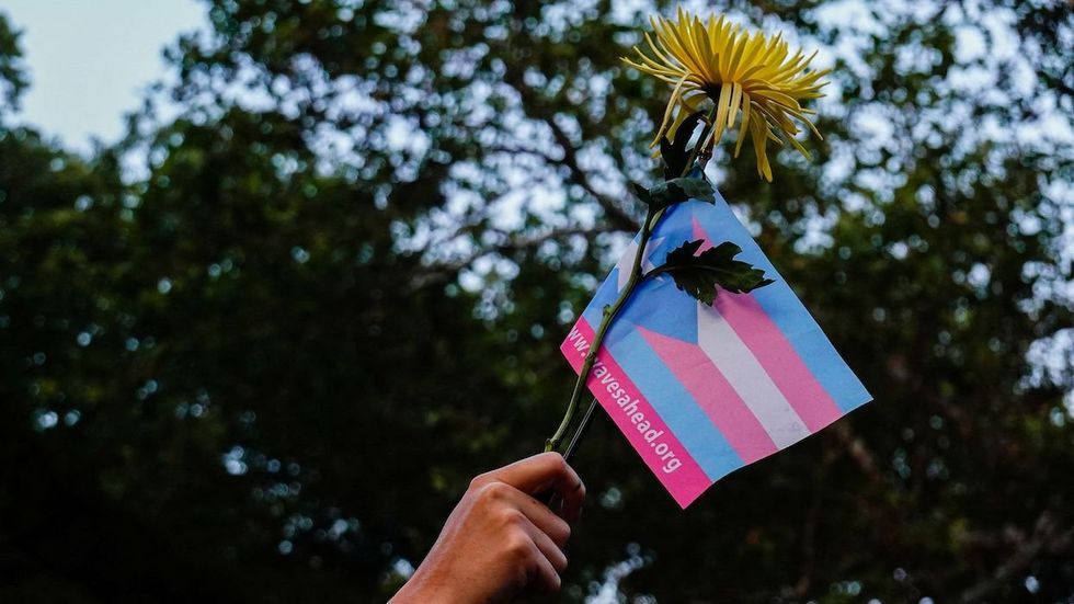 flag with trans pride colors