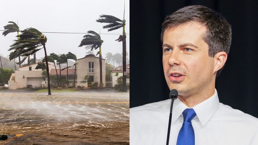 flooded street catastrophic Hurricane Irma Fort Lauderdale Florida Pete Buttigieg speaks at Virginia Blue Commonwealth Gala