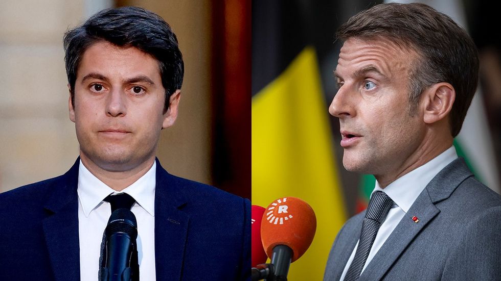 France out gay Prime Minister Gabriel Attal attempts resignation after rightwing political loss President Emmanuel Macron press conference rejected