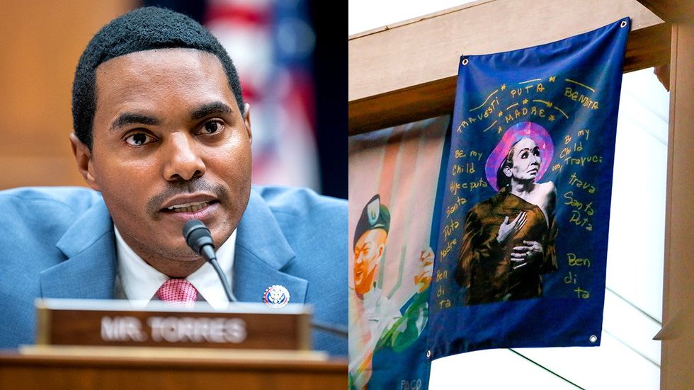 gay Democratic congressman Ritchie Torres responds to ACT UP NYC replacing fireisland flag honors recently dead transgender activist Cecilia Gentili instead