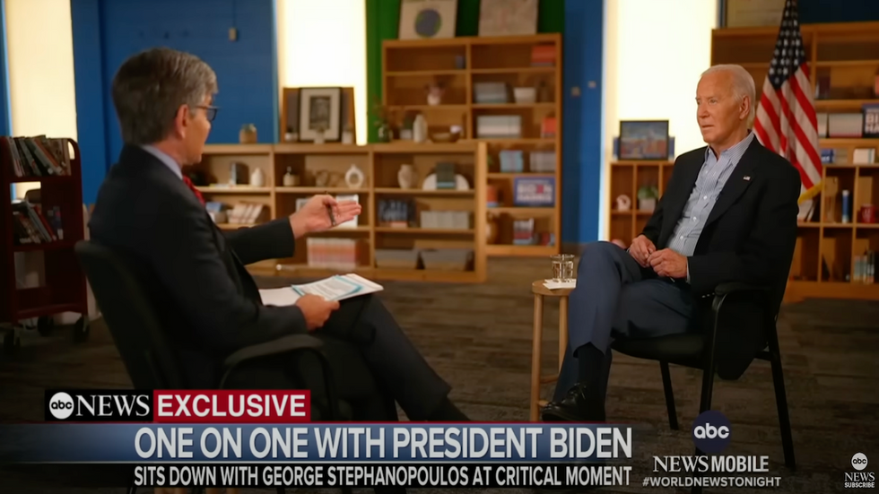 George Stephanopoulos and President Joe Biden