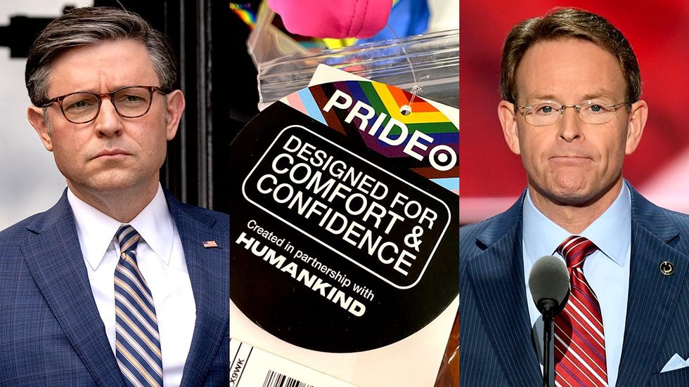 House Speaker Mike Johnson Target store logo rainbow LGBTQ pride merchandise tag Family Research Council Tony Perkins