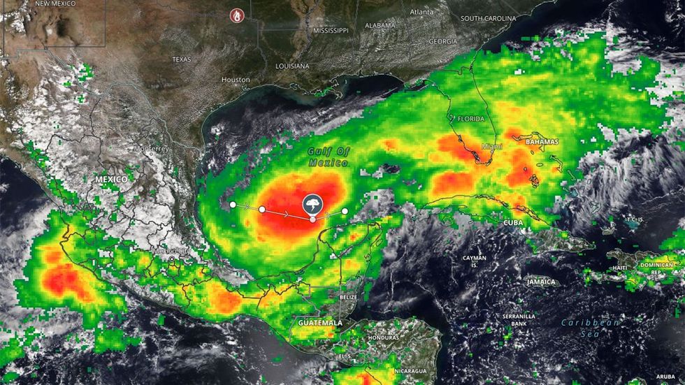 hurricane milton tropical storm in gulf of mexico worldview earth data nasa as of October 7 2024