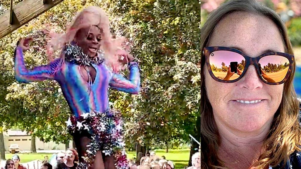 ​Idaho drag queen Mona Liza Million Eric Posey Coeur dAlene Pride In The Park performance conservative rightwing blogger Summer Bushnell