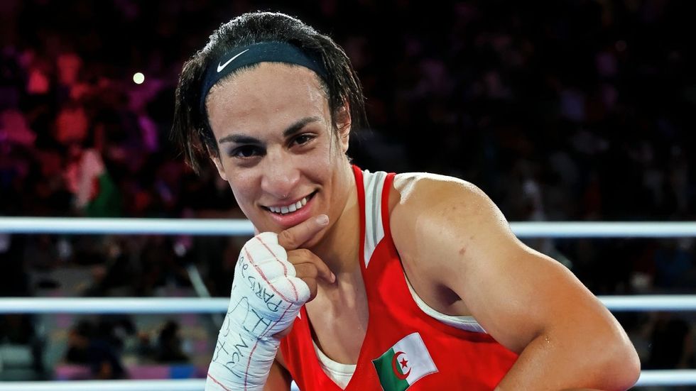 Imane Khelif at the Paris 2024 Olympics after winning the gold medal