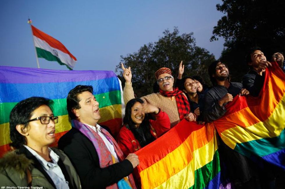 Photos Joy Outside Indias Supreme Court Over Possibility Of Decriminalizing Homosexuality 