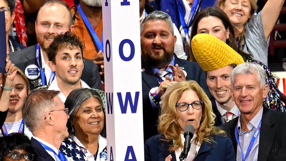 Iowa delegation cast their vote during ceremonial roll call 2024 Democratic National Convention