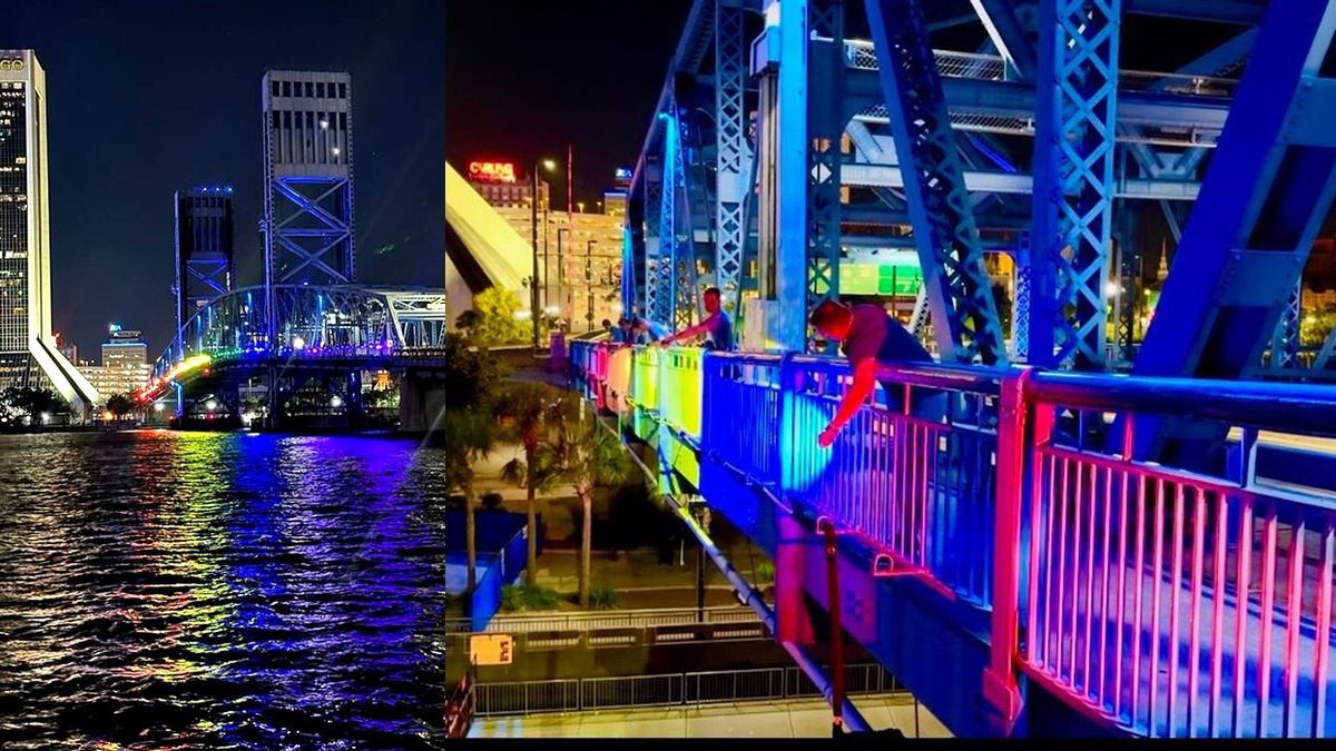 Ron DeSantis stopped Pride lighting of bridges, so a Jacksonville man did it himself. (advocate.com)