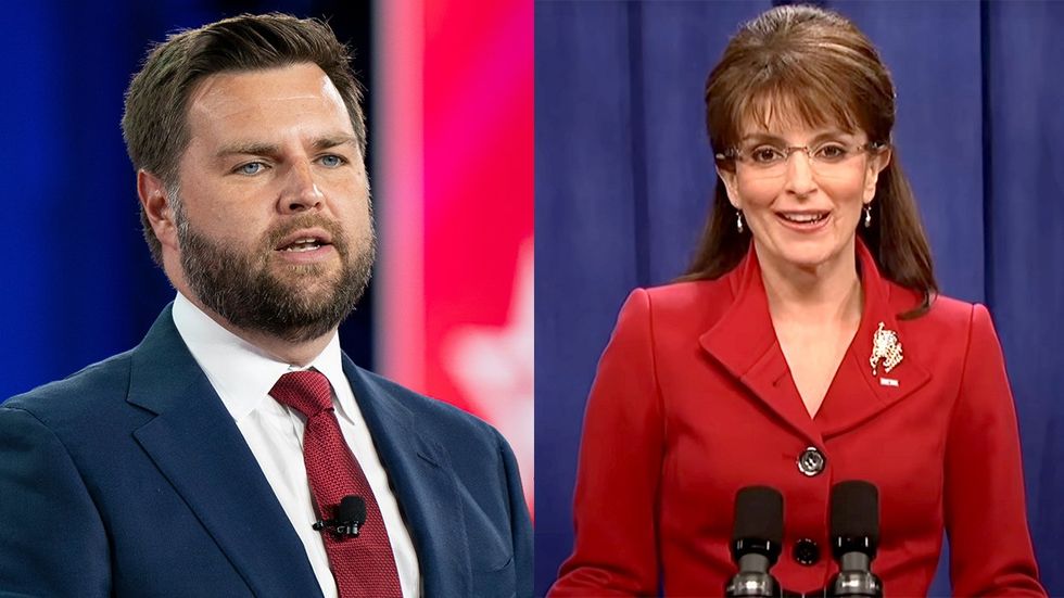 JD Vance Tina Fey as Sarah palin SNL