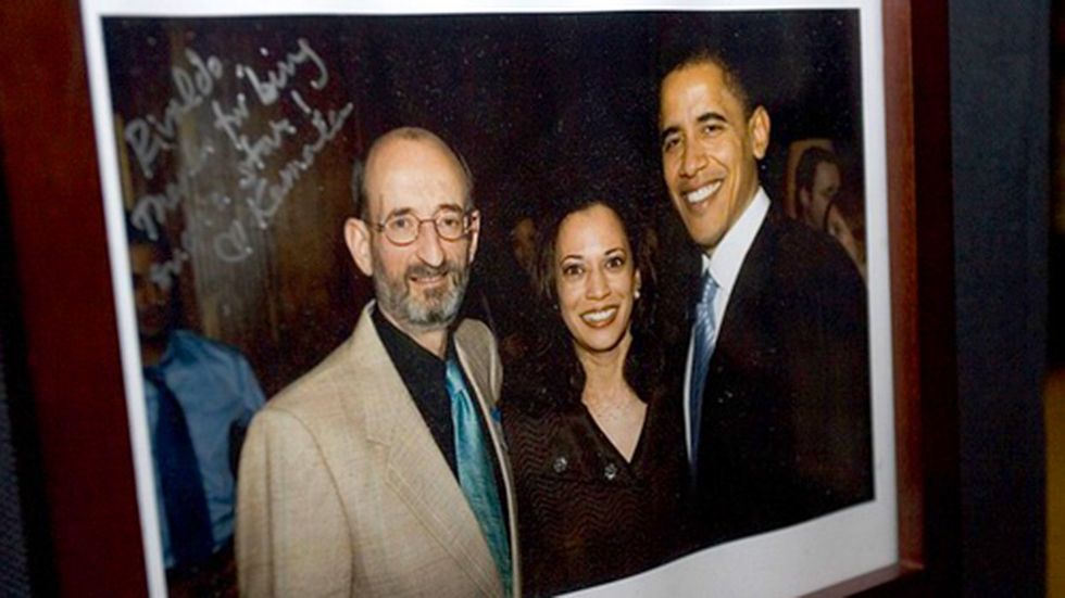 Jim Rivaldo Kamala Harris Barack Obama photograph by Luke Thomas Fog City Journal used with permission