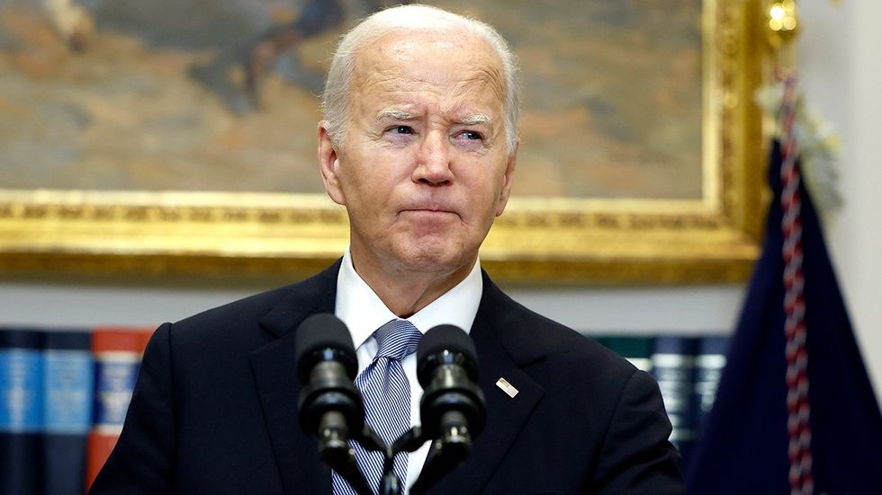 Joe Biden sad podium white house press conference