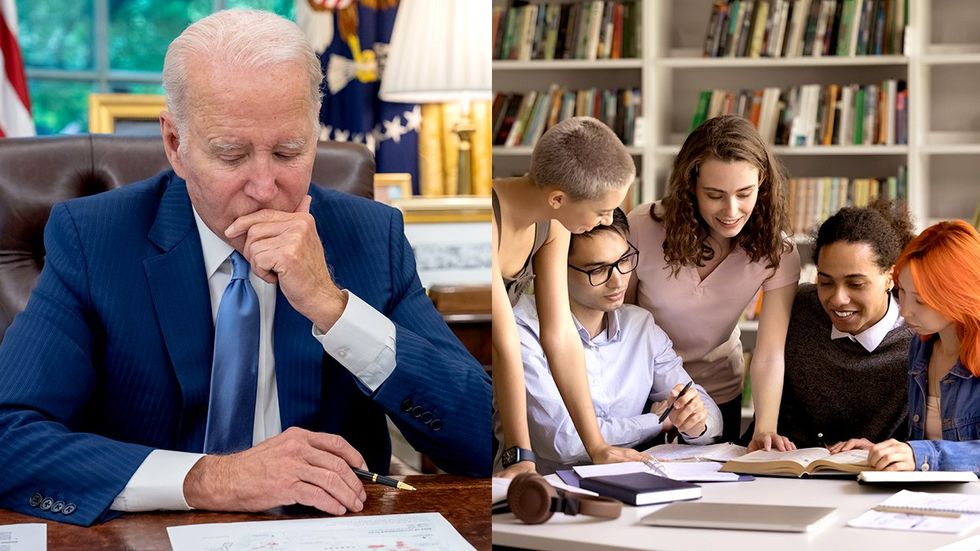 Joe Biden worried desk statistics queer transgender students library group project