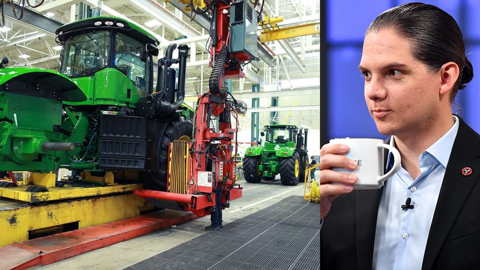 John Deere tractors factory tour smug rightwing extremist online influencer Robby Starbuck