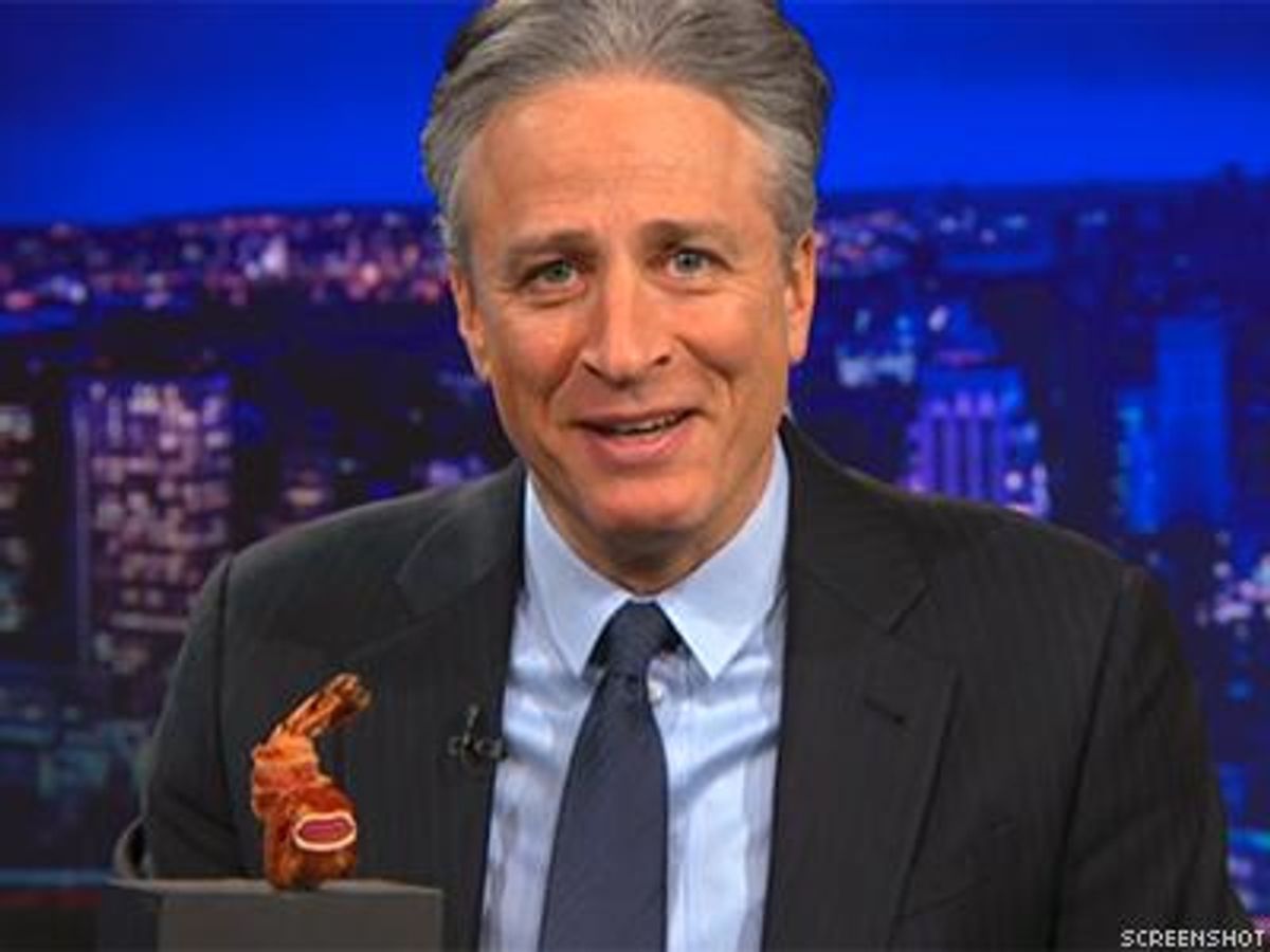 WATCH: A Bacon-Wrapped Shrimp Comes Out on The Daily Show
