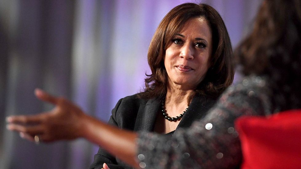 Kamala Harris being interviewed Conversations that Count event during the Black Enterprise Women of Power Summit