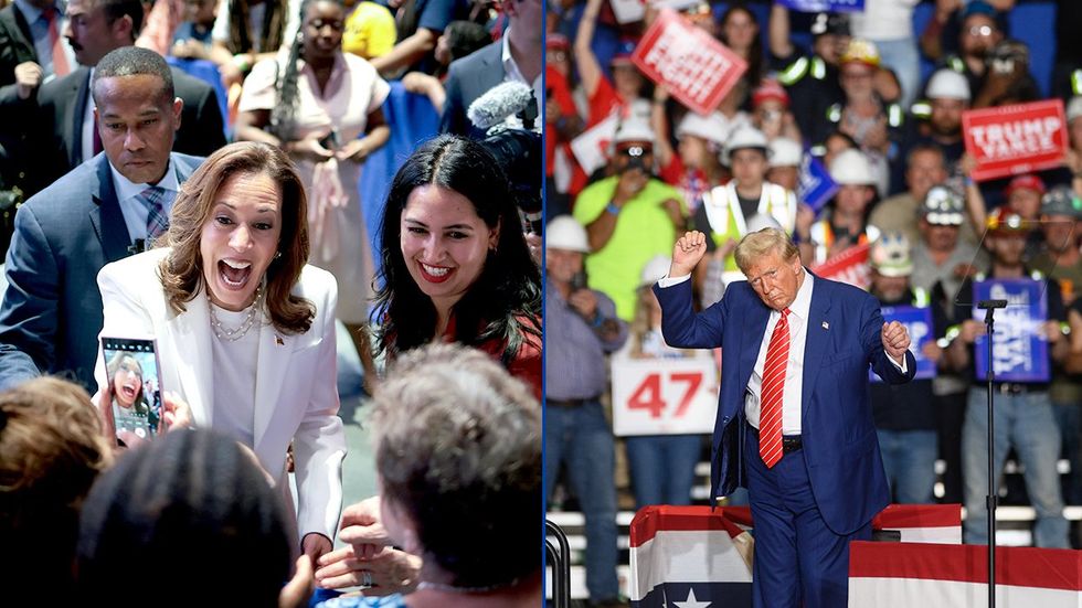 Kamala Harris Donald Trump campaigning 