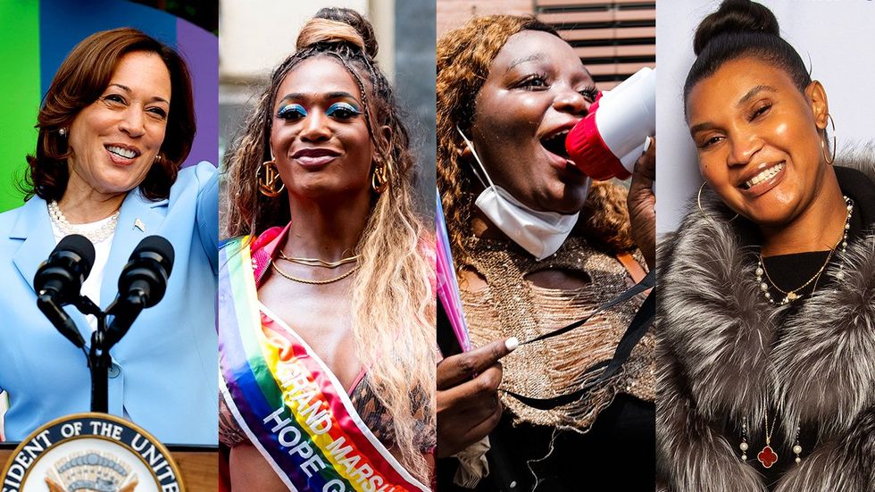 Kamala Harris speaks during LGBTQ Pride Month GLAAD Celebration black transgender women support Hope Giselle grand marshall 2023 New York City queer Pride March Zahara Bassett of Brave Space Alliance Pride Without Prejudice march Boystown Chicago Channyn Lynne Parker red carpet