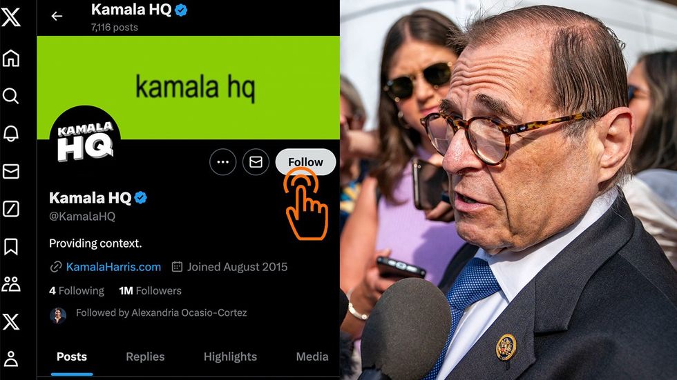 Kamala HQ twitterx followers restricted US Rep Jerry Nadler speaks to the press outside the Democratic Congressional Campaign Committee headquarters