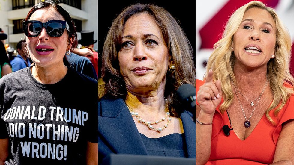 Laura Loomer right wing pundit and supporter of former US President Donald Trump Kamala Harris US VP Congresswoman Marjorie Taylor Greene at CPAC Texas