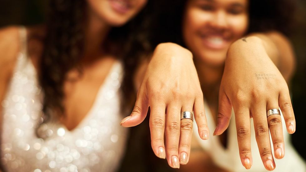 lesbian wedding matching rings