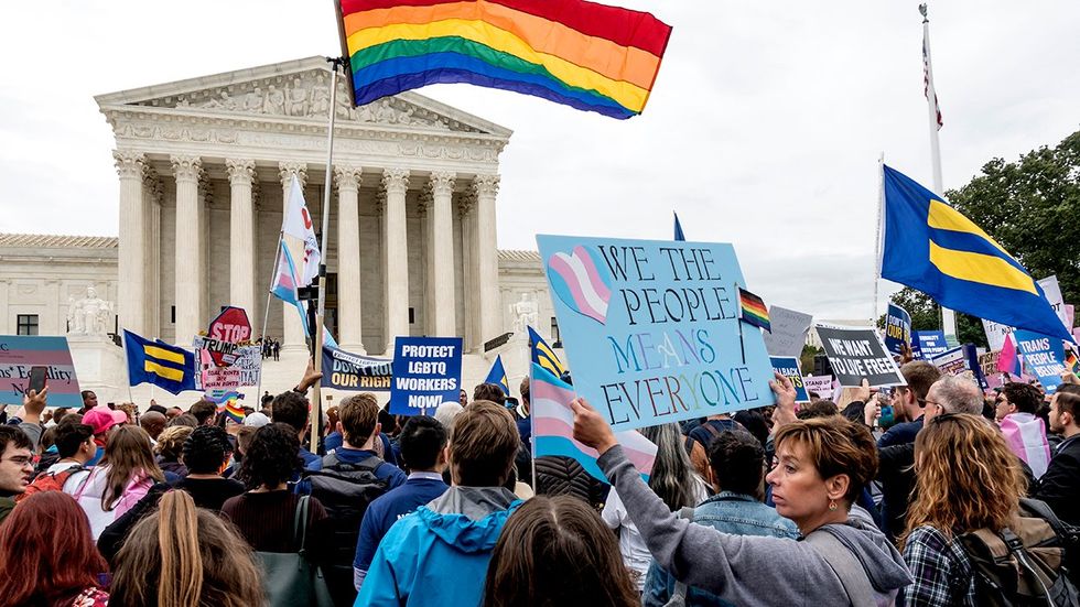 LGBTQIA protesters outside US Supreme Court Washington DC