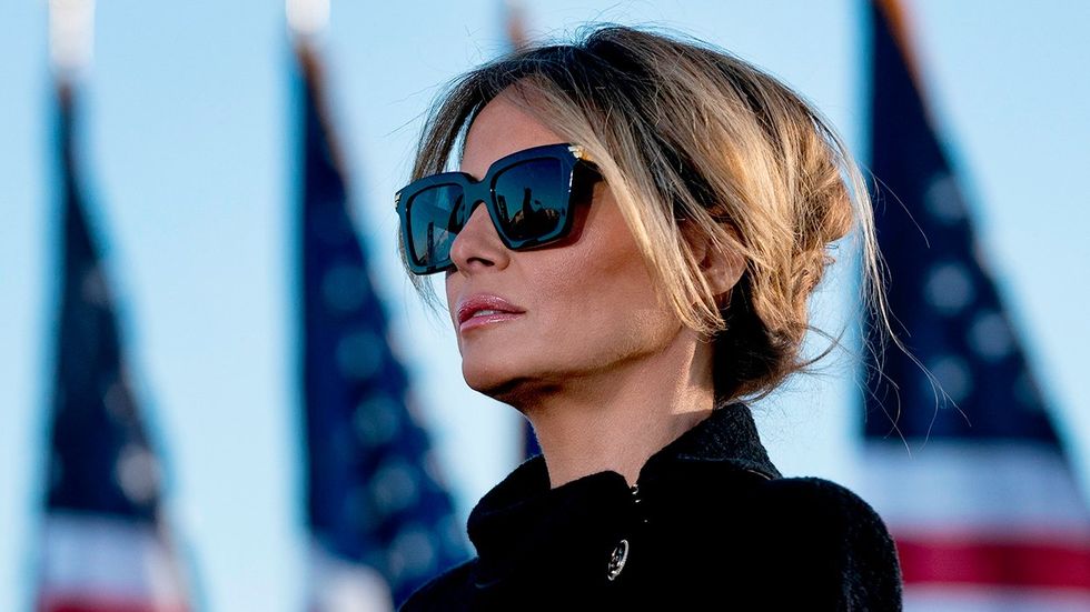 Melania Trump sunglasses american flags