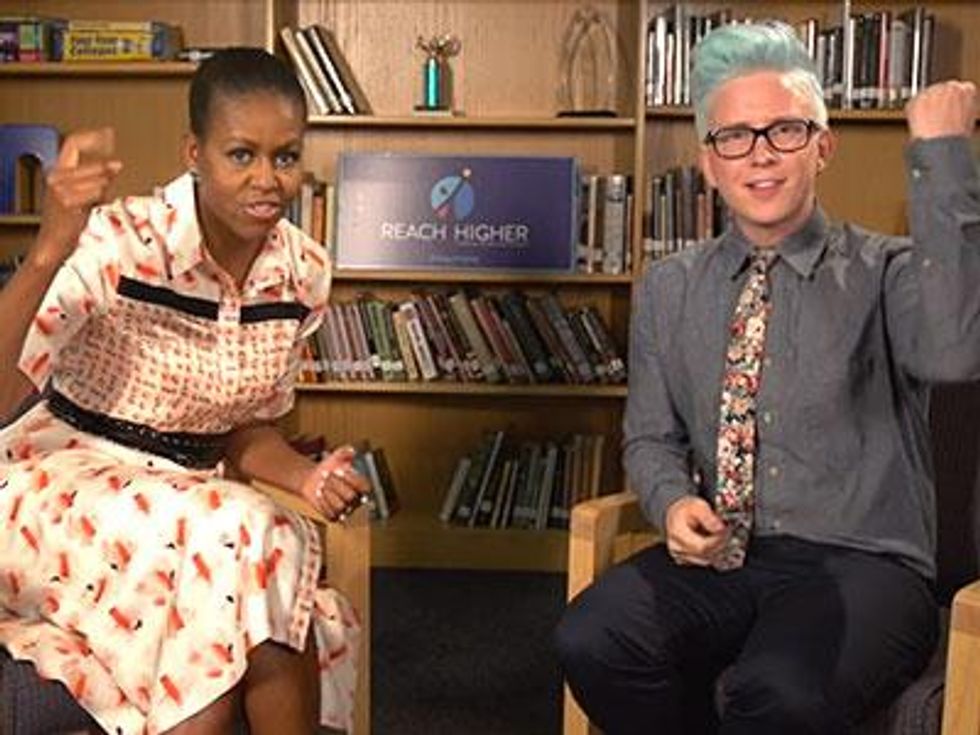 WATCH: Gay Vlogger Tyler Oakley Talks Education With Michelle Obama