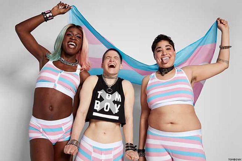 Trans Pride Underwear, Transgender Women's Lingerie, Rainbow Flag