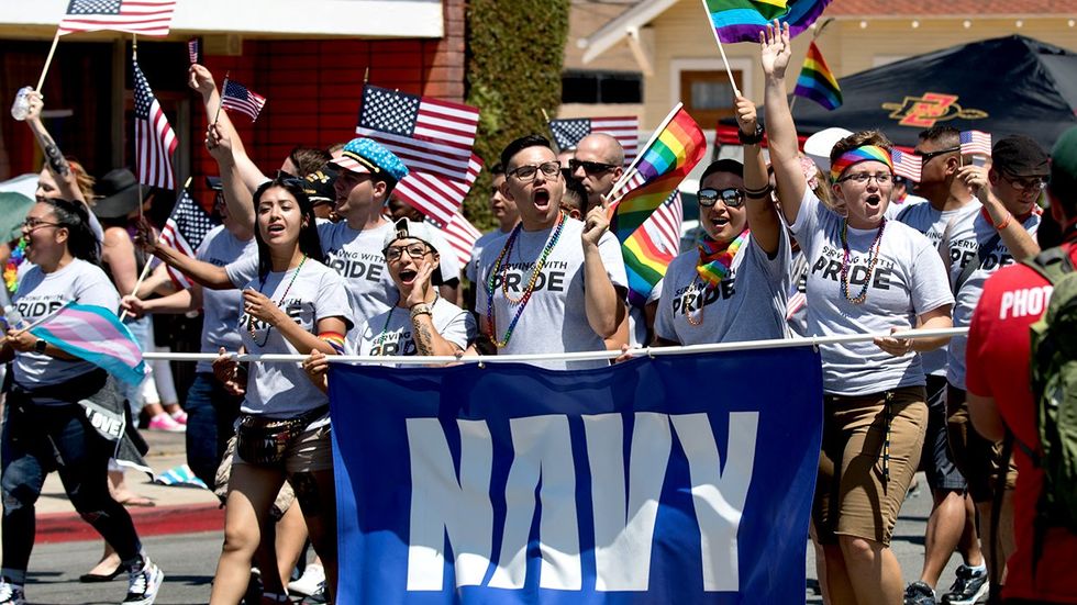 Military Navy contingent LGBTQIA Pride Parade San Diego California