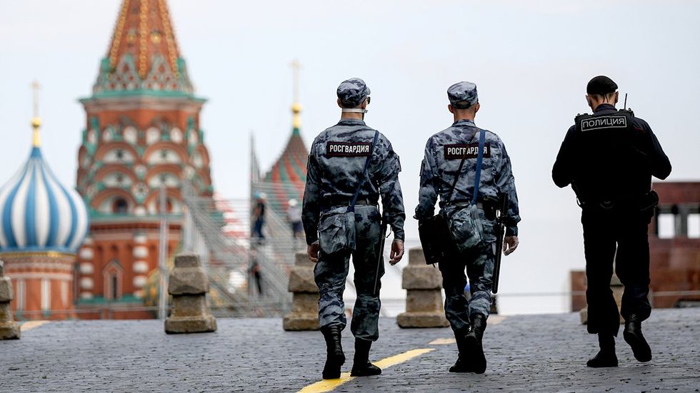 Moscow police patrol red square