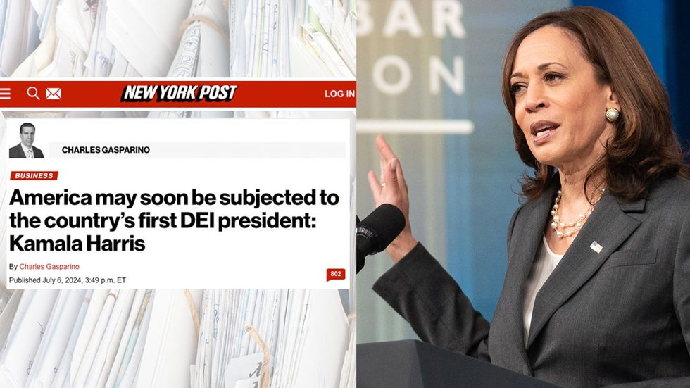 New York Post racist headline DEI hire Kamala Harris VP