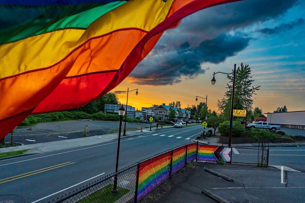 Photo Gallery Duvall Pride Wall Rainbow Ribbon Weaving Community Project