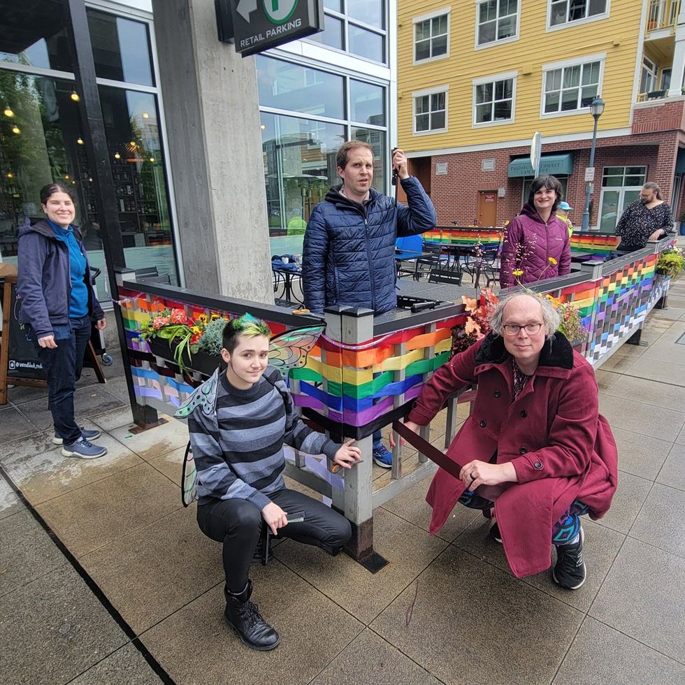 Photo Gallery Duvall Pride Wall Rainbow Ribbon Weaving Community Project