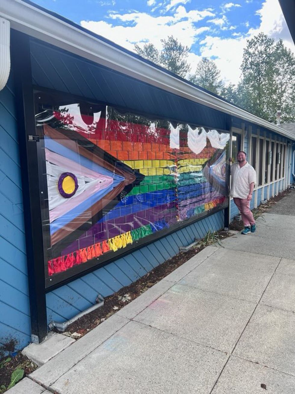 Photo Gallery Duvall Pride Wall Rainbow Ribbon Weaving Community Project