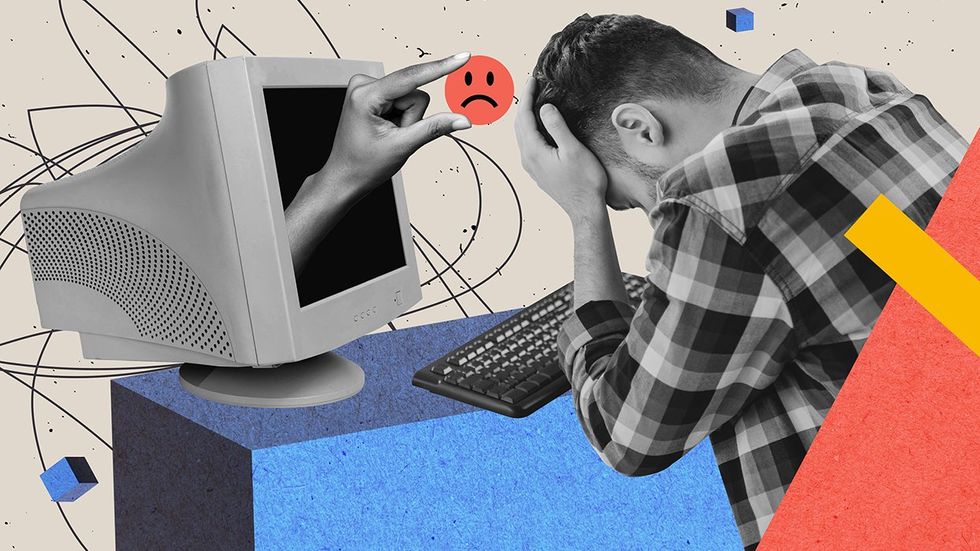 photo illustration frustrated person negative experience online