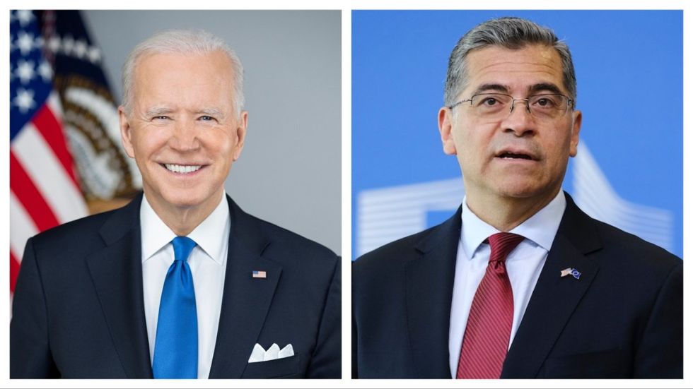 President Joe Biden and HHS Secretary Xavier Becerra