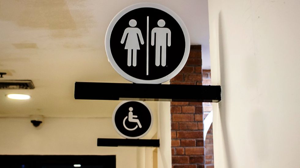 Public restroom signs entrance