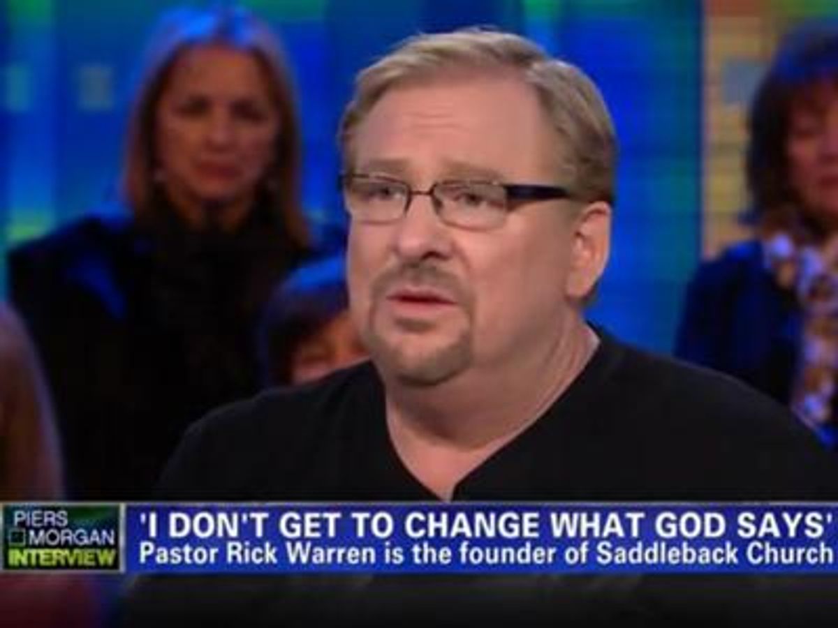 Watch Pastor Rick Warren S Orwellian Doublespeak On Marriage Equality