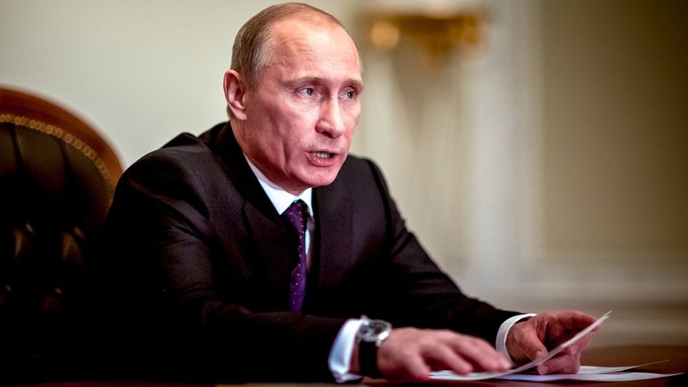 Russian President Vladimir Putin at Saint Petersburg briefing