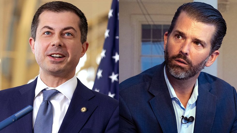 Secretary of Transportation Pete Buttigieg Confused Nepo Baby Donald Trump Jr