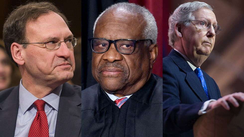 sketchy side eye republicans Justices Samuel Alito Clarence Thomas senator Mitch McConnell
