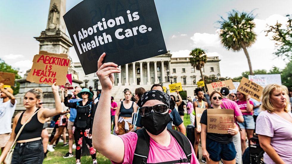 South Carolina State Senate building pro choice abortion rights rally